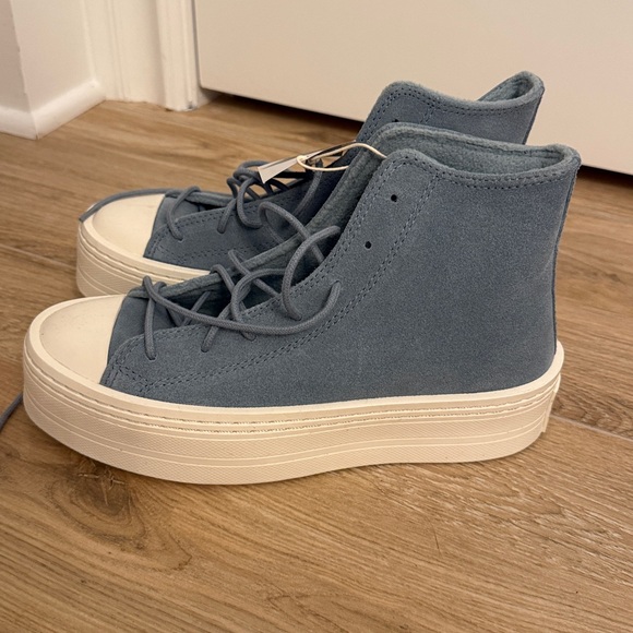 Converse Women's High-Top Sneakers - Blue suede - Picture 2 of 5